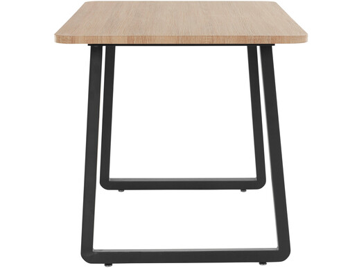 Esstisch Aire, Esszimmertisch aus MDF, Kufengestell aus Metall, Breite 120 cm in Wildeiche & schwarz
