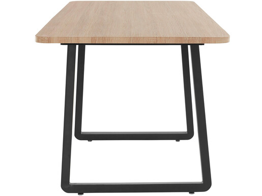 Esstisch Aire, Esszimmertisch aus MDF, Kufengestell aus Metall, Breite 160 cm in Wildeiche & schwarz