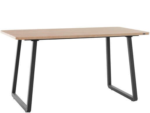 Esstisch Aire, Esszimmertisch aus MDF, Kufengestell aus Metall, Breite 200 cm in Wildeiche & schwarz