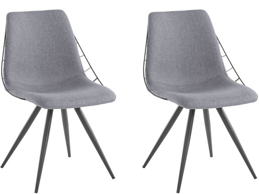 Esszimmerstuhl Carlisle (Set, 2 St), Bezug aus Webstoff, Metallgestell, Sitzhöhe 47 cm, modernes Design in anthrazit