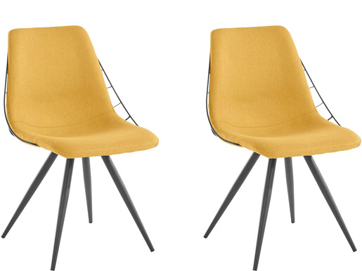 Esszimmerstuhl Carlisle (Set, 2 St), Bezug aus Webstoff, Metallgestell, Sitzhöhe 47 cm, modernes Design in mustard