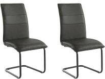 Freischwinger Jayne (Set, 2 St), Esszimmerstuhl, Bezug in Lederoptik, Metallgestell in schwarz, Sitzhöhe 46 cm Sitz in anthrazit