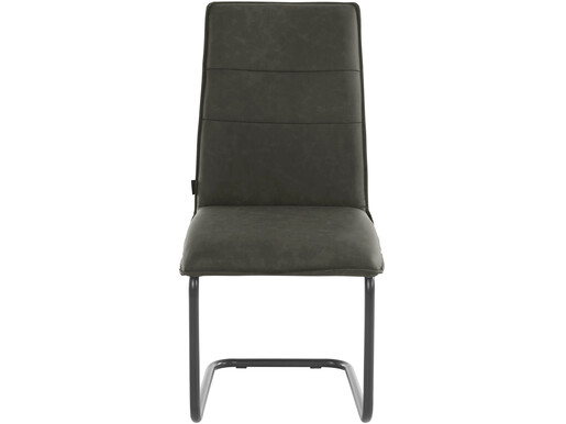 Freischwinger Jayne (Set, 2 St), Esszimmerstuhl, Bezug in Lederoptik, Metallgestell in schwarz, Sitzhöhe 46 cm Sitz in anthrazit