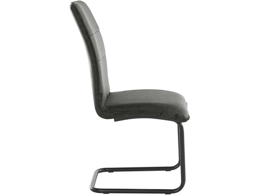 Freischwinger Jayne (Set, 2 St), Esszimmerstuhl, Bezug in Lederoptik, Metallgestell in schwarz, Sitzhöhe 46 cm Sitz in anthrazit