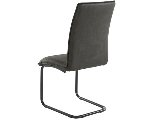 Freischwinger Jayne (Set, 2 St), Esszimmerstuhl, Bezug in Lederoptik, Metallgestell in schwarz, Sitzhöhe 46 cm Sitz in anthrazit