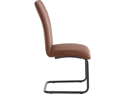 Freischwinger Jayne (Set, 2 St), Esszimmerstuhl, Bezug in Lederoptik, Metallgestell in schwarz, Sitzhöhe 46 cm Sitz in Cognac
