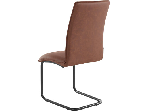 Freischwinger Jayne (Set, 2 St), Esszimmerstuhl, Bezug in Lederoptik, Metallgestell in schwarz, Sitzhöhe 46 cm Sitz in Cognac