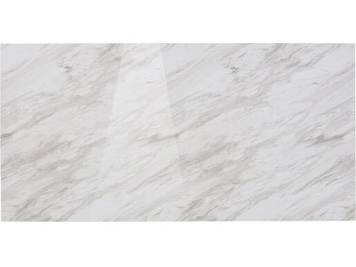 Esstisch Manny in Marmoroptik mit Glasplatte, Metallgestell schwarz Breite 200 cm