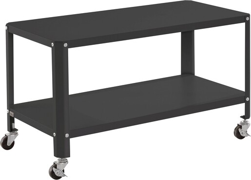 Couchtisch SELINE mit Rollen 46cm Höhe aus Metall in schwarz