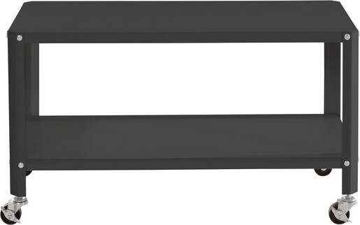 Couchtisch SELINE mit Rollen 46cm Höhe aus Metall in schwarz