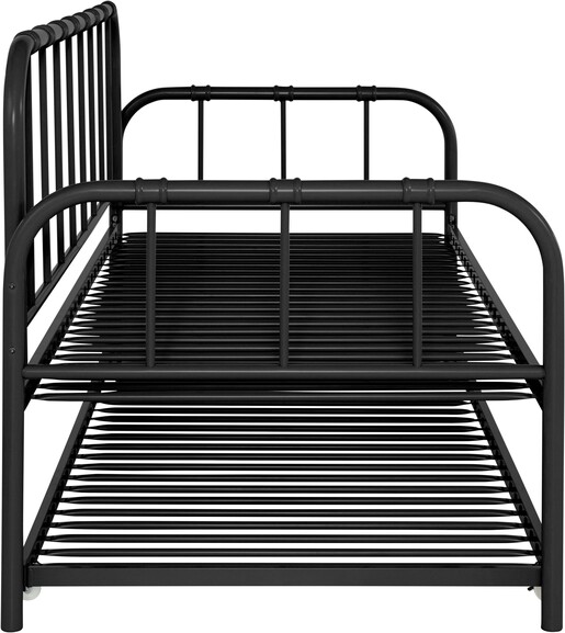 Metallbett Lattenrost, ausziehbare Schlafffläche, Liegefläche in schwarz 90 x 200 cm