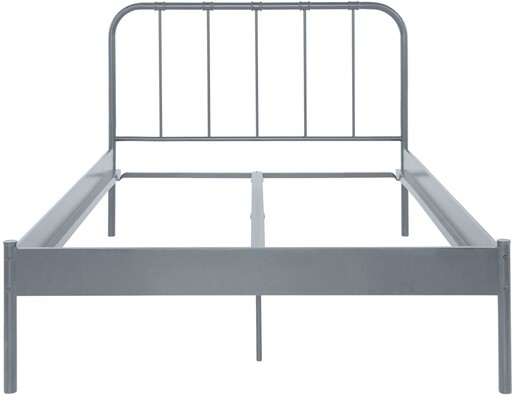 Metallbett Lattenrost, ausziehbare Schlafffläche, Liegefläche in grau 90 x 200 cm