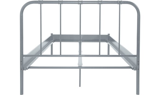 Metallbett Lattenrost, ausziehbare Schlafffläche, Liegefläche in grau 90 x 200 cm