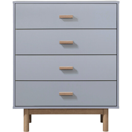 Kommode Mason, Schubladenkommode mit 4 Schubladen im skandinavischen Design in grau & eichefarben