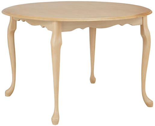 Runder Esstisch AGATHE aus Massivholz in creme, 90 cm