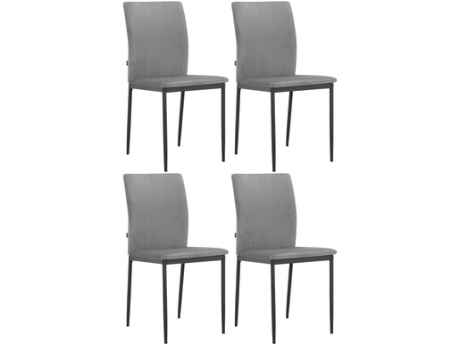 Esszimmerstuhl Padova (Set, 4 St), mit Harlekin Nähten, Metallgestell, Sitzhöhe 48 cm in anthrazit velvet
