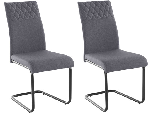 2er-Set Freischwinger Stühle CINVA, Stoffbezug in schwarz