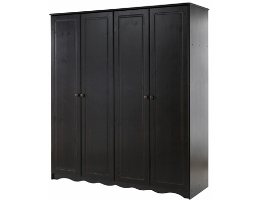 4-trg. Kleiderschrank MAISY aus Kiefer massiv, havana