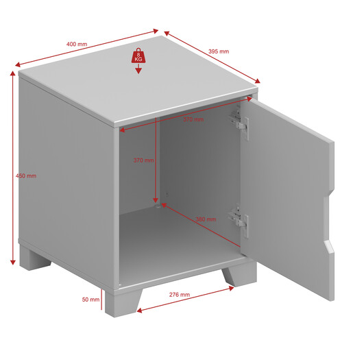 Nachtschrank LILO mit Tür in grau im modernen Design