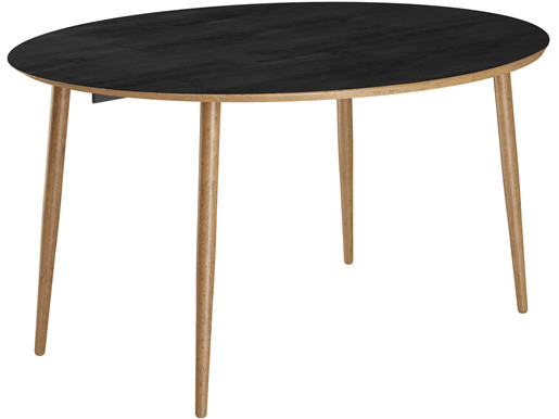 Esstisch MORTEN oval aus MDF in schwarz, Ø120 cm