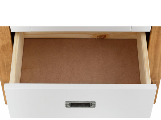 Highboard KARA Kiefer massiv in weiß & gebeizt geölt