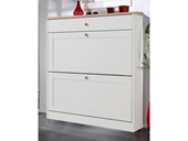 Schuhschrank HALEY mit 2 Klappen 1 Schubkasten in weiß/eiche