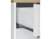 Kommode HALEY 2 Türen 4 Schubkästen aus MDF in Weiß-Eiche
