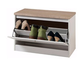 Schuhbank HALEY aus Holzwerkstoff in weiß/eichefarben