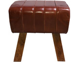 Hocker NERO aus Echtleder im Springbok Design in braun *Sonderartikel