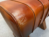 Hocker NERO aus Echtleder im Springbok Design in braun *Sonderartikel