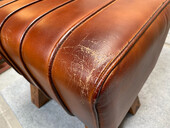 Hocker NERO aus Echtleder im Springbok Design in braun *Sonderartikel