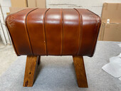 Hocker NERO aus Echtleder im Springbok Design in braun *Sonderartikel