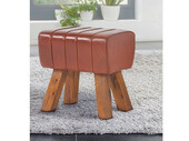 Hocker NERO aus Echtleder im Springbok Design in braun *Sonderartikel