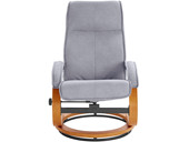 Relaxsessel LIAM mit Hocker Mikrofaser Bezug in grau
