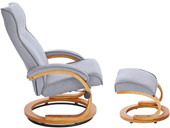 Relaxsessel LIAM mit Hocker Mikrofaser Bezug in grau