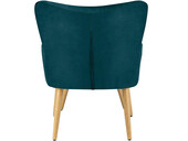 Sessel Cora mit Hocker Sitzhöhe 40 cm in petrol Velvet