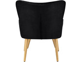 Sessel mit Hocker COLIN mit Samtbezug in schwarz
