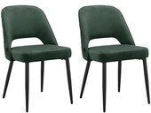 Esszimmerstuhl Katy (Set, 2 St), Bezug in Samtoptik, Metallgestell, Sitzhöhe 48,5 cm in dunkelgrün