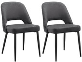 Esszimmerstuhl Katy (Set, 2 St), Bezug in Samtoptik, Metallgestell, Sitzhöhe 48,5 cm in anthrazit