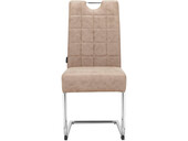 Freischwinger Chen (Set, 2 St), Esszimmerstuhl, Mikrofaser-Bezugstoff mit Büffellederoptik, Metallgestell, Sitzhöhe 47,5 cm in beige
