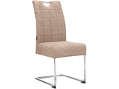 Freischwinger Chen (Set, 2 St), Esszimmerstuhl, Mikrofaser-Bezugstoff mit Büffellederoptik, Metallgestell, Sitzhöhe 47,5 cm in beige