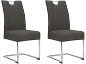 Freischwinger Chen (Set, 2 St), Esszimmerstuhl, Mikrofaser-Bezugstoff mit Büffellederoptik, Metallgestell, Sitzhöhe 47,5 cm in anthrazit