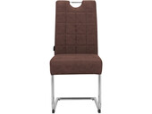 Freischwinger Chen (Set, 2 St), Esszimmerstuhl, Mikrofaser-Bezugstoff mit Büffellederoptik, Metallgestell, Sitzhöhe 47,5 cm in braun