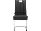 Freischwinger Chen (Set, 2 St), Esszimmerstuhl, PU-Bezugstoff, Metallgestell, Sitzhöhe 47,5 cm in schwarz