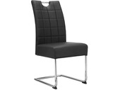 Freischwinger Chen (Set, 2 St), Esszimmerstuhl, PU-Bezugstoff, Metallgestell, Sitzhöhe 47,5 cm in schwarz