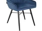 Esszimmerstuhl im 2er Set mit Sitz und Rücken gepolstert, Sitzhöhe 48 cm in dunkelblau