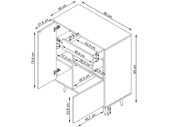 2-trg. Highboard LINUS in dualer Optik, Breite 80 cm