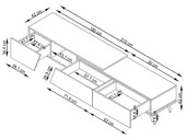 Verlängerbares TV-Lowboard LINUS 180-210 cm, modernes Design