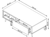 Moderner Couchtisch LINUS mit Schublade, Breite 120 cm