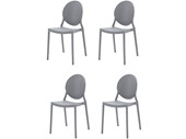 4er-Set Stühle WILMA aus Kunststoff in grau